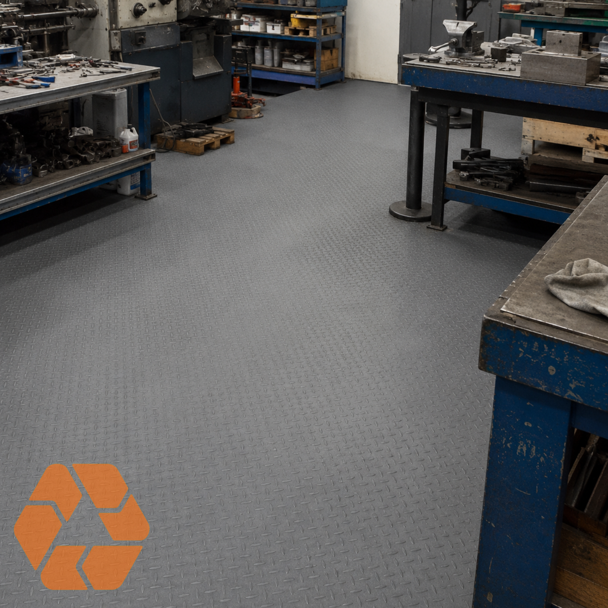 Piso PVC Diamantado Gris 15mx2mx1.5mm