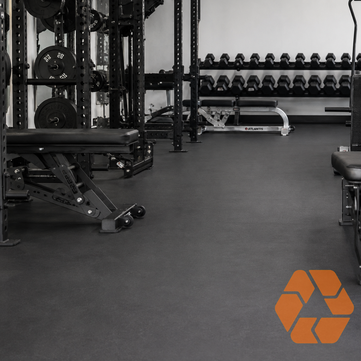 Piso para Gimnasio — Palmeta  (1 m²) x 15 mm | Alto Impacto