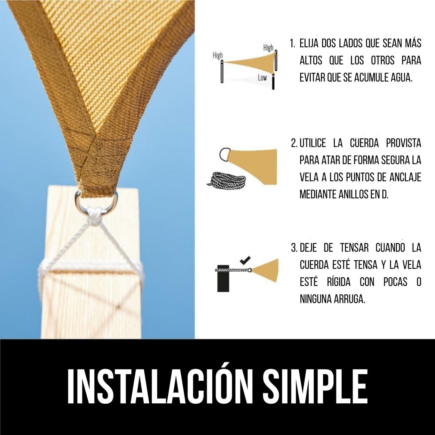 Toldo vela 120 gr/m² 9x7m