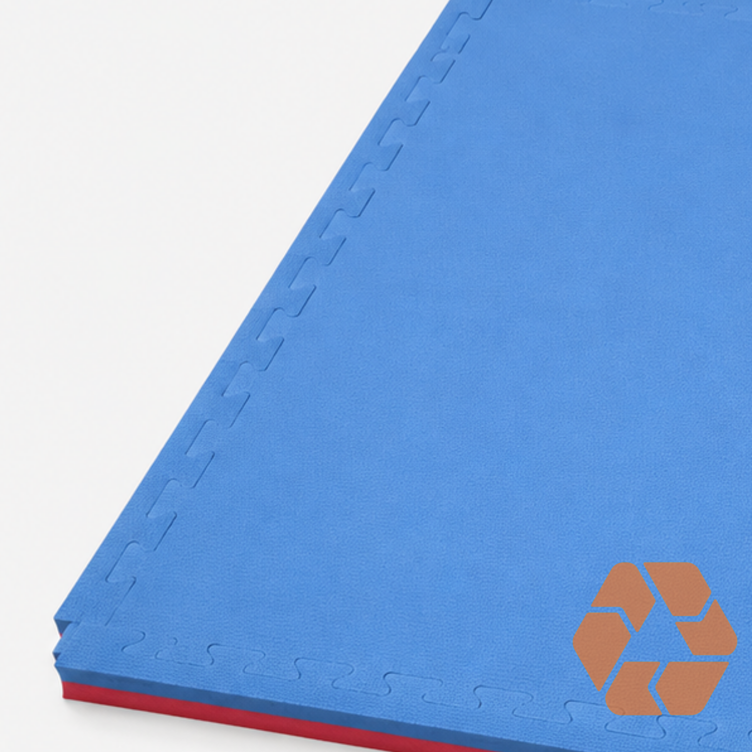 Palmeta de goma EVA azul y roja de 2,5 cm, diseño ensamblable de 1x1 m ideal para artes marciales y entrenamiento funcional.