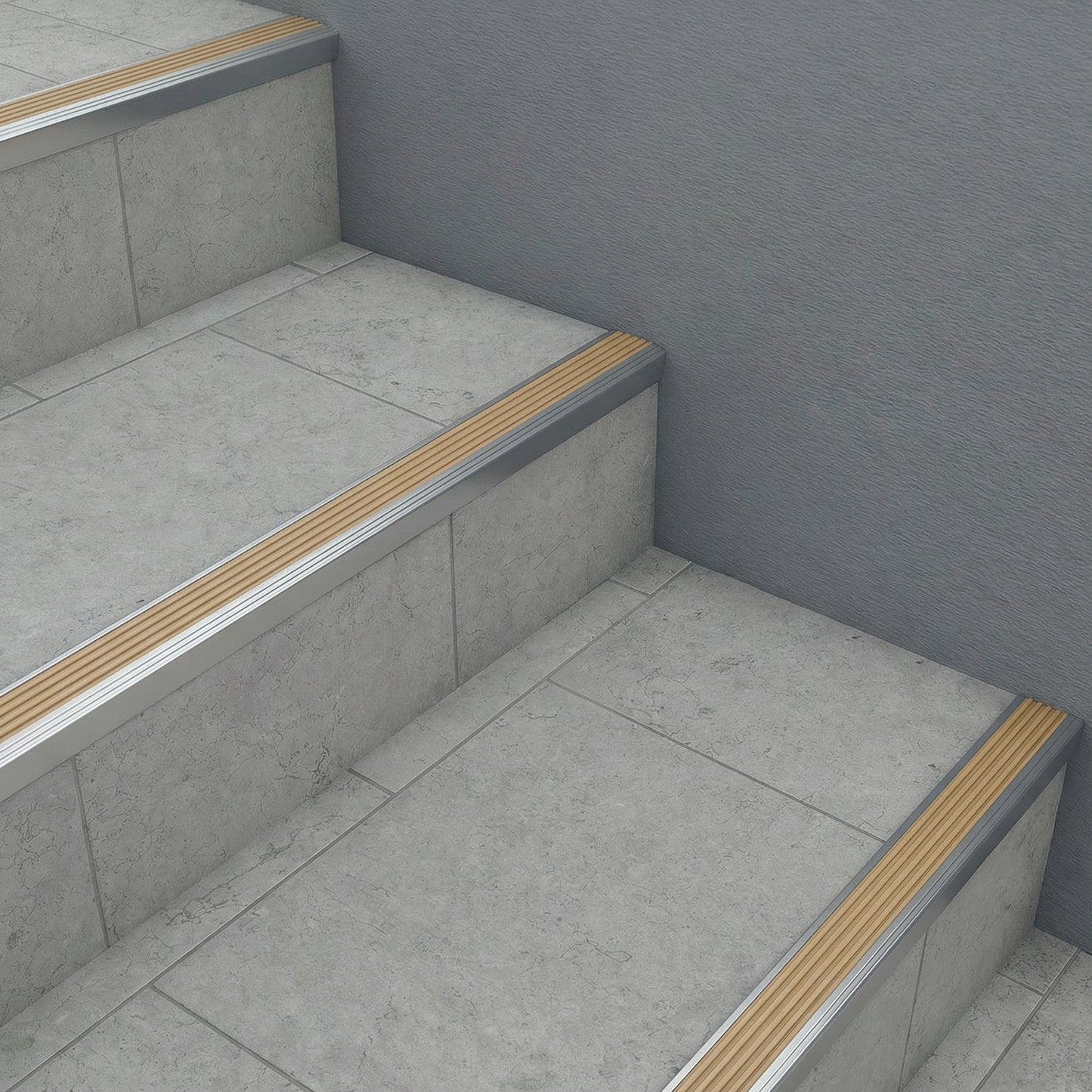 Nariz Grada PVC/Aluminio 50x25mm Beige 1,5 mts Signet Signet