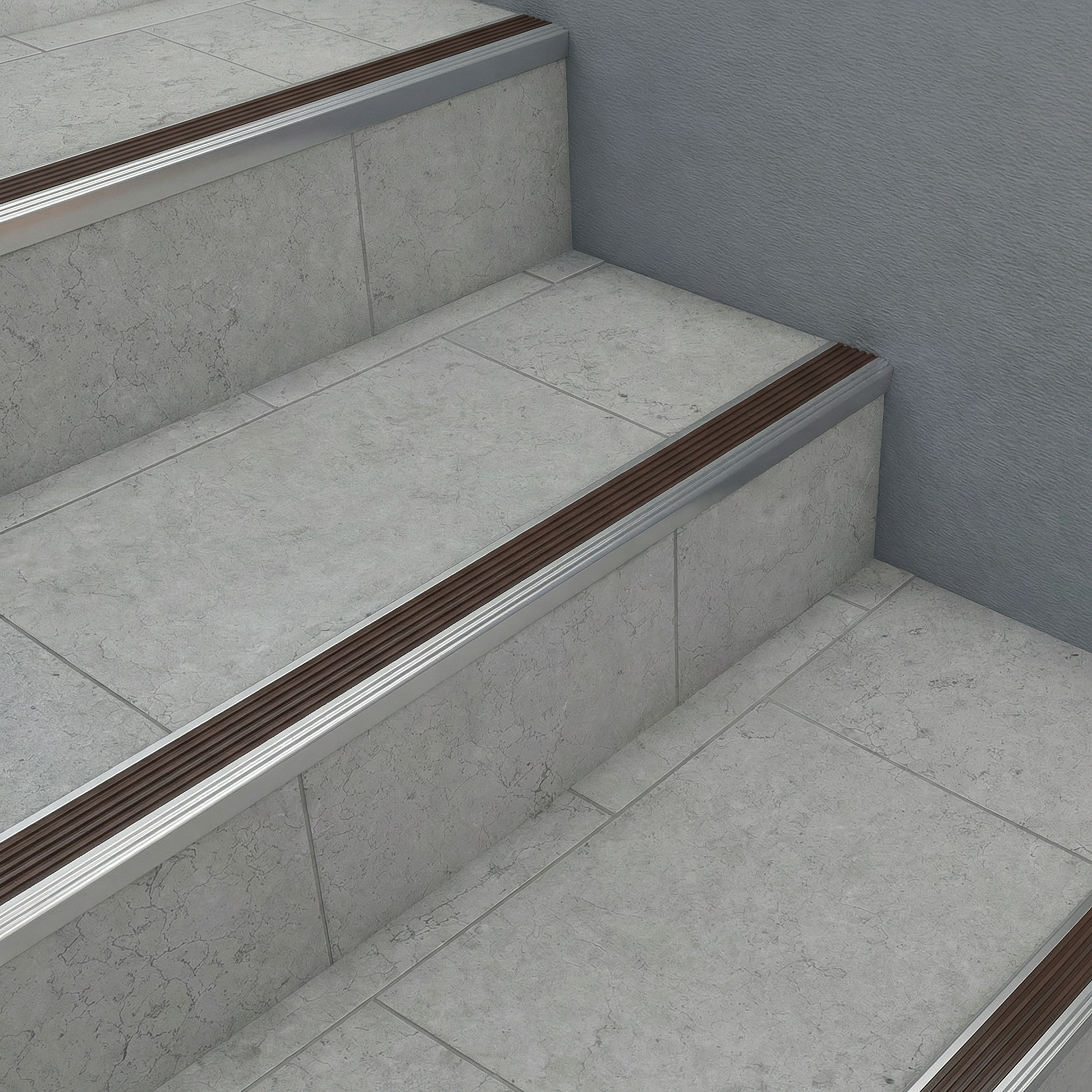 Nariz Grada PVC/Aluminio 50x25mm Cafe 1,5 mts Signet Signet