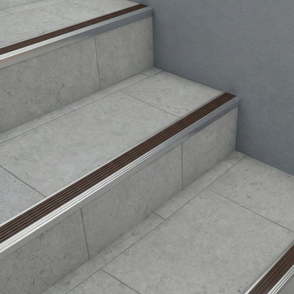 Nariz Grada PVC/Aluminio 50x25mm Cafe 1,5 mts Signet Signet