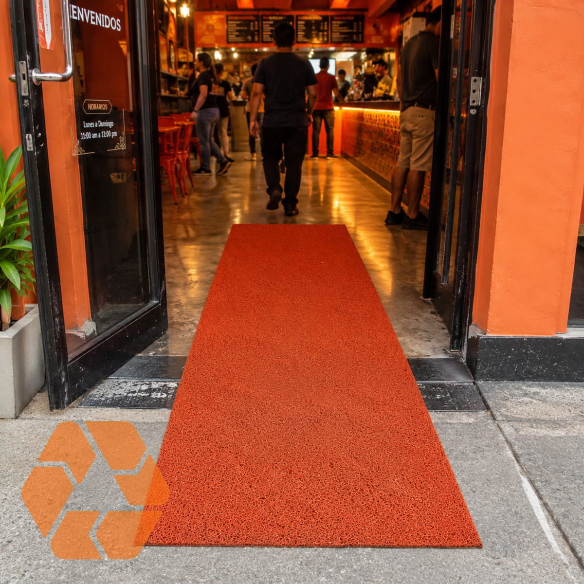 Limpiapiés PVC Tipo Nomad Naranjo  | Alto Tráfico