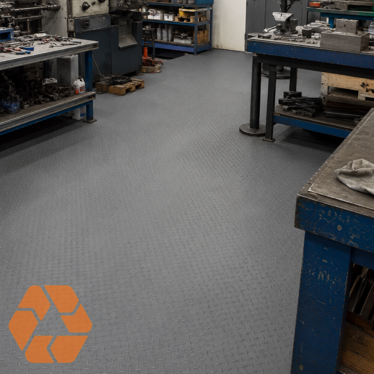 Piso PVC Diamantado Gris 15mx2mx1.5mm