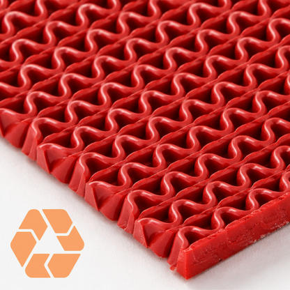 Piso PVC Drenante Tipo Wet Rojo — Rollo 1,2 m x 15 m x 4,5mm