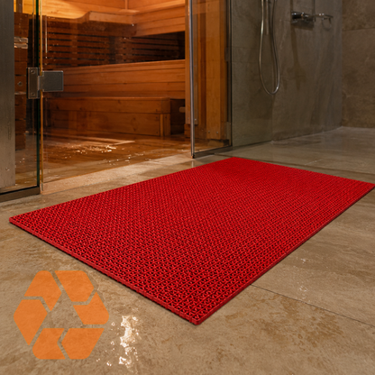 Piso PVC Drenante Tipo Wet Rojo — Rollo 1,2 m x 15 m x 4,5mm