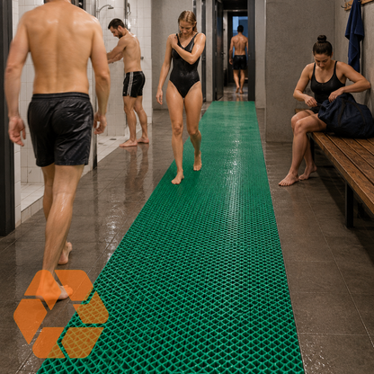 Piso PVC Drenante Tipo Wet Verde — Rollo 1,2 m x 15 m x 4,5mm