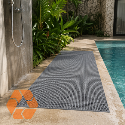 Piso PVC Drenante Tipo Wet Gris — Rollo 1,2 m x 5 m x 5 mm