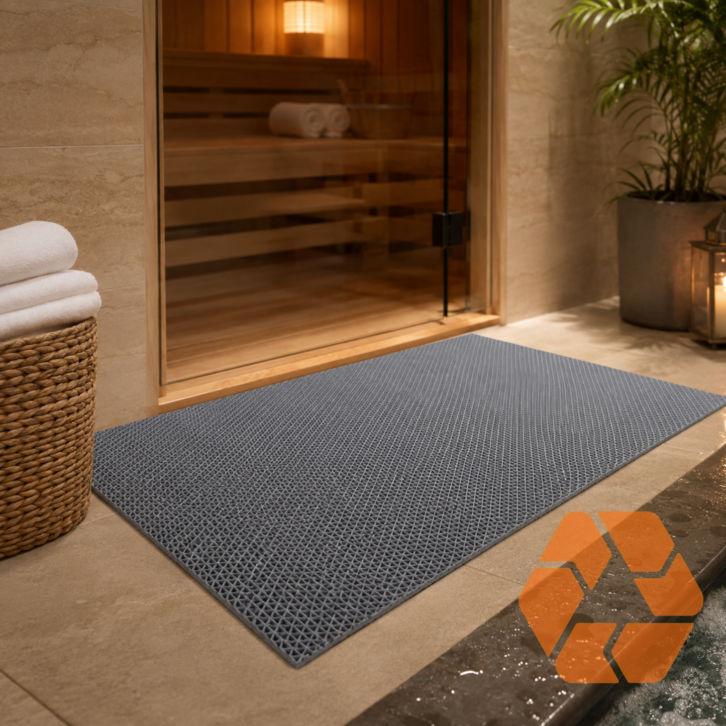 Piso PVC Drenante Tipo Wet Gris — Rollo 1,2 m x 5 m x 5 mm