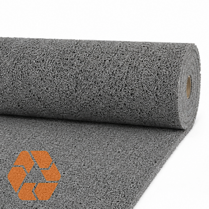 Rollo de piso Nomad gris de PVC de alto tráfico, 1.2m x 3m, ideal para atrapar suciedad en entradas y zonas húmedas.